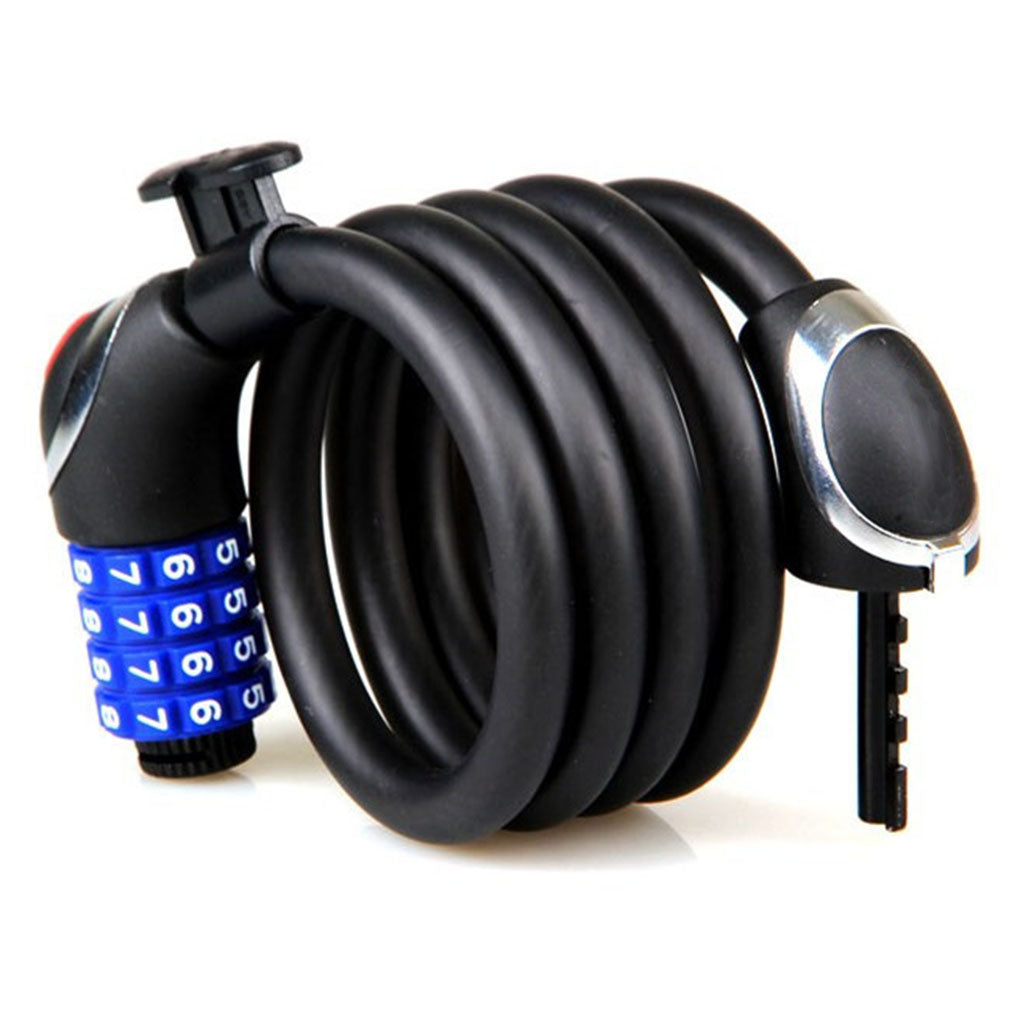 TureClos Passord Combination Bicycle Cable Lock Spiral Alloy Steel Bike Chain Locker Anti-theft Cycle Security Tool