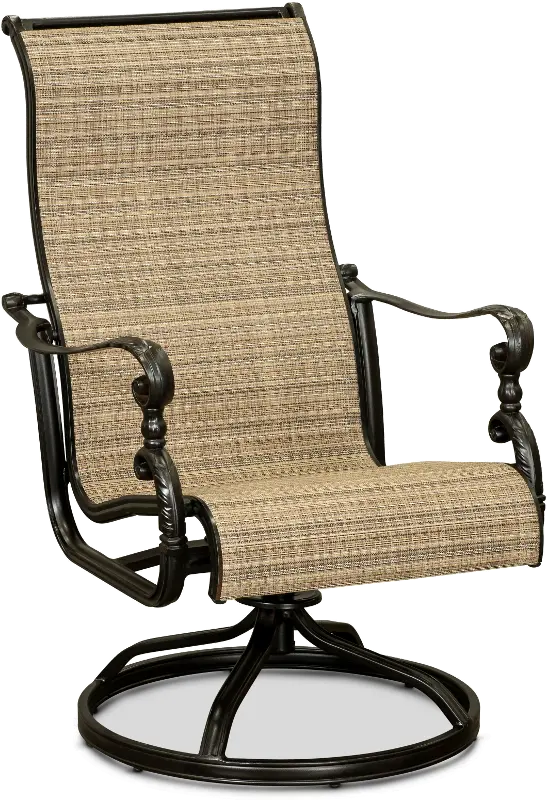 Montreal Cinnamon Sling Swivel Patio Chair