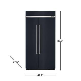 KitchenAid 25.5 cu. ft. Built-In Side By Side Refrigerator in Black Stainless with PrintShield KBSN602EBS