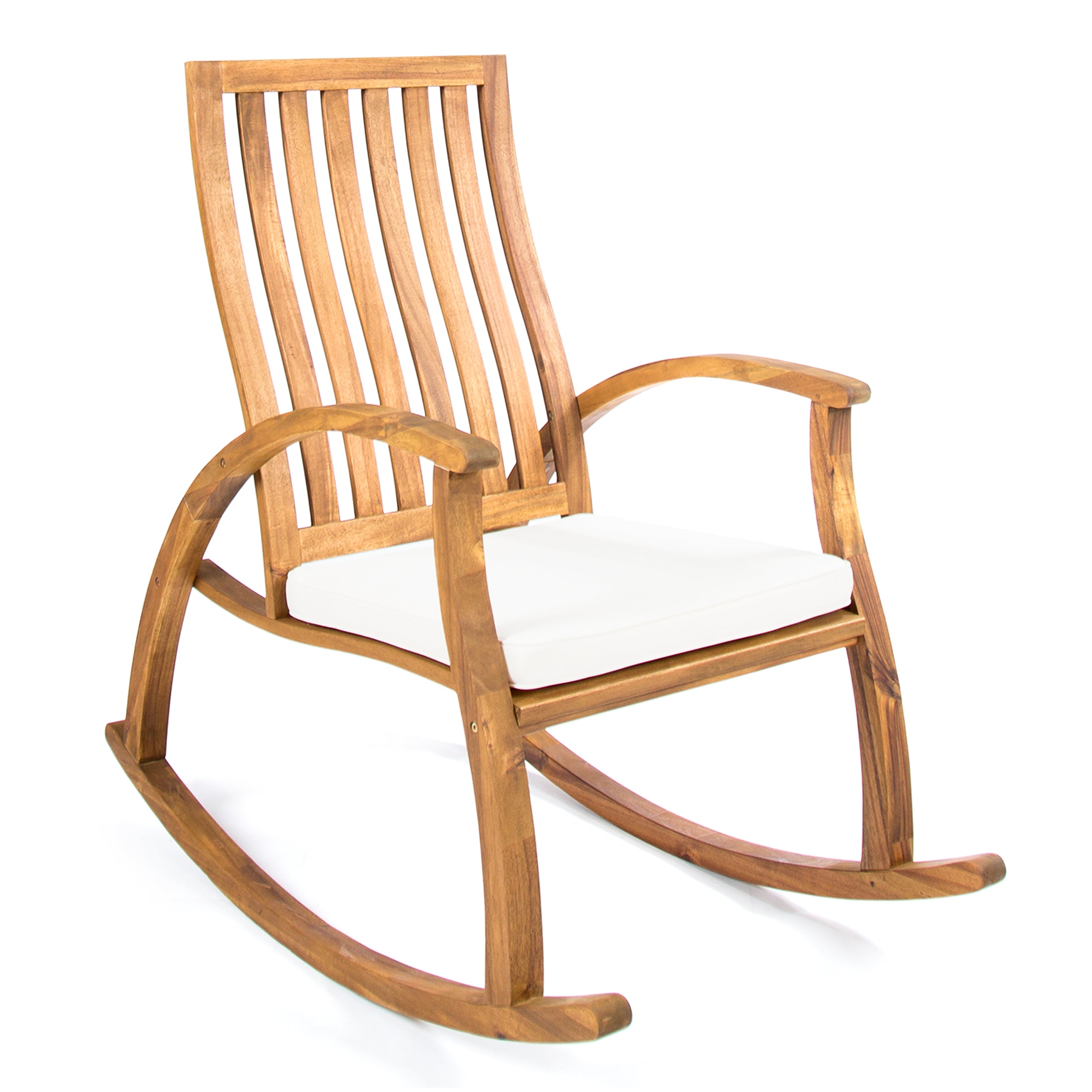 Cattan Outdoor Acacia Wood Rocking Chair with Water Resistant Cushion