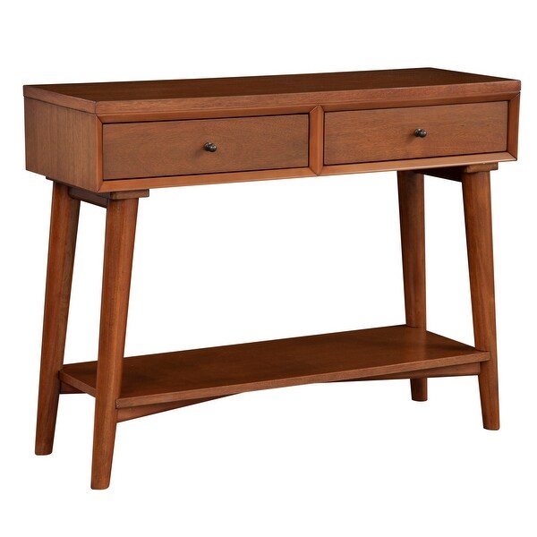 Alpine Furniture Flynn Mid Century Modern Console Table with 2 Drawers