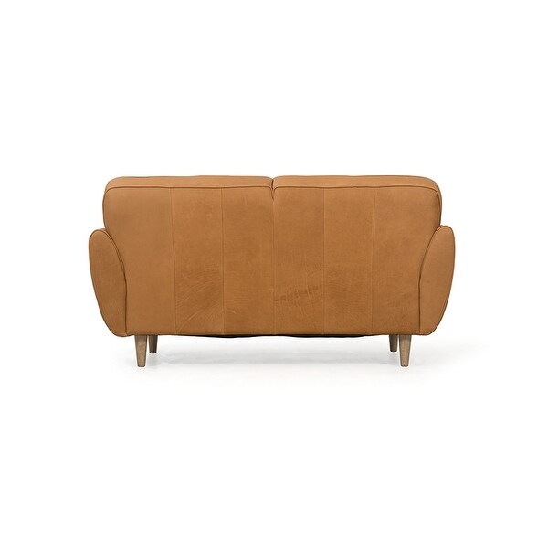 Wilmington Leather Indoor Modern Shelter Arm Sofa - Camel - 68