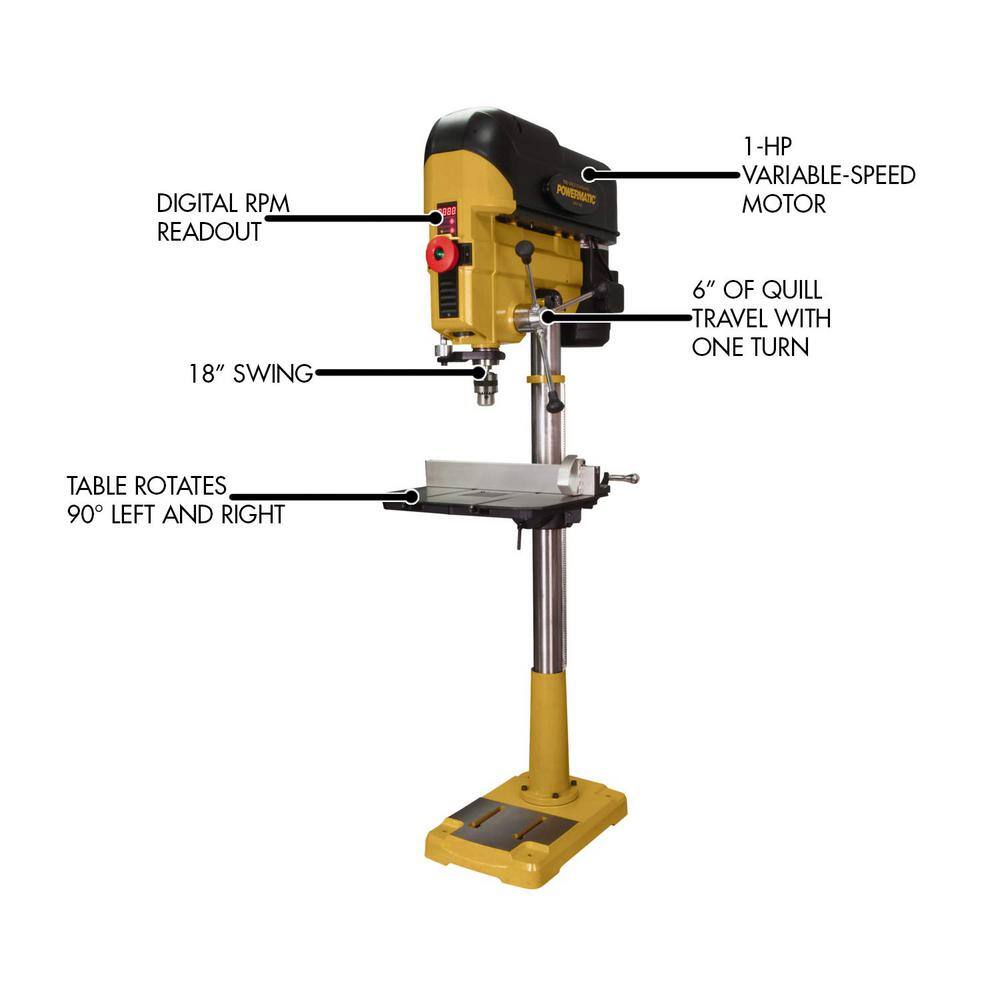 Powermatic 115-Volt230-Volt 1HP 1PH Drill Press 1792800B