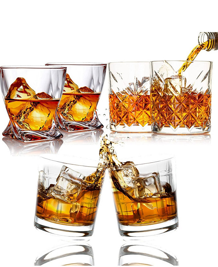 Bezrat Multi Style Shot Whiskey Glasses Set of 6