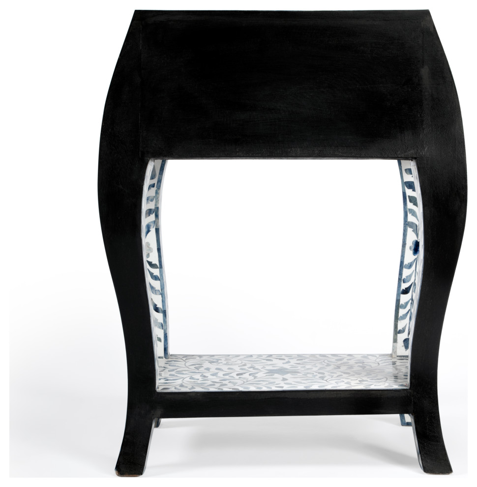 Butler Trubadur Blue and White Bone Inlay Side Table   Mediterranean   Side Tables And End Tables   by Butler Specialty Company  Houzz