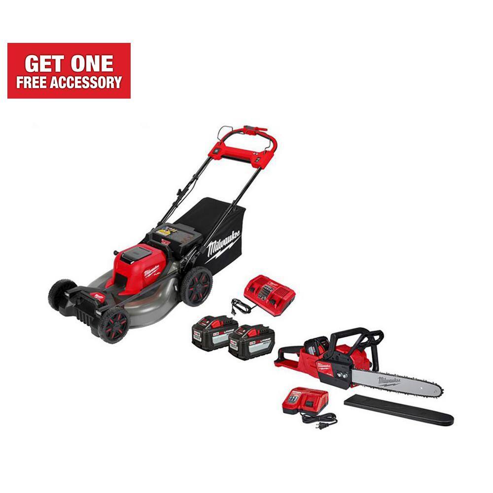 Milwaukee M18 FUEL Brushless Cordless 21 in. Dual Battery Self-Propelled Lawn Mower w 16