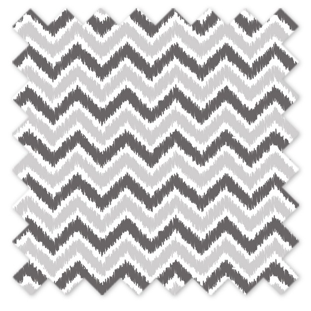 Bacati Ikat Chevron Zigzag Gray Window Valance