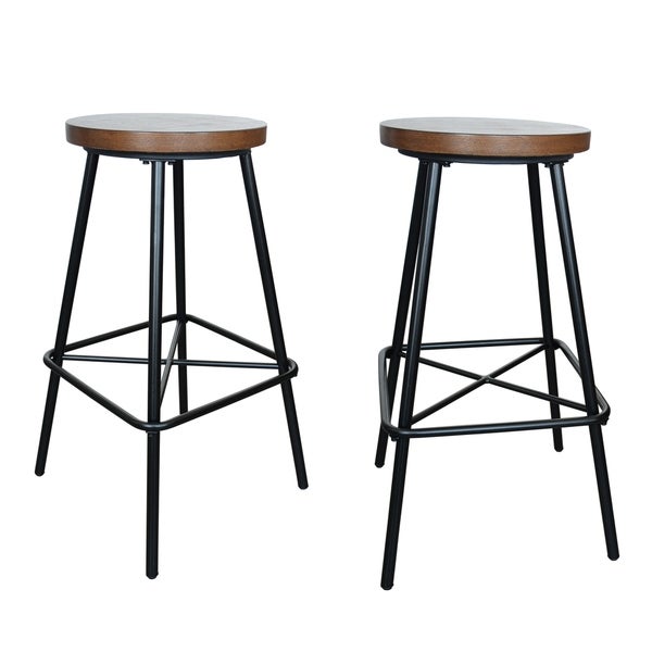 Thatcher Elm/ Black Stool (Set of 2)