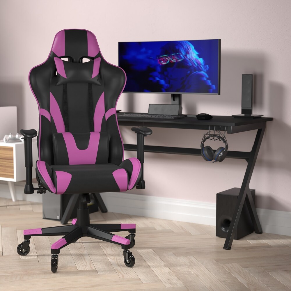 Office Gaming Chair with Roller Wheels   Reclining Back