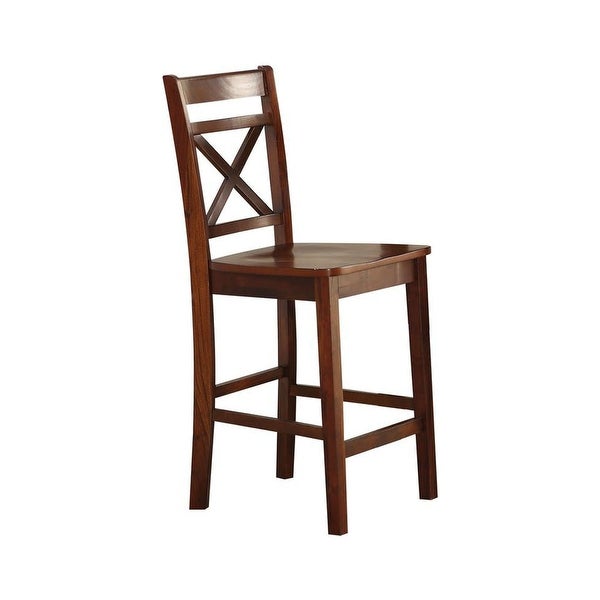 Set of 2 Wooden Counter Height Chairs