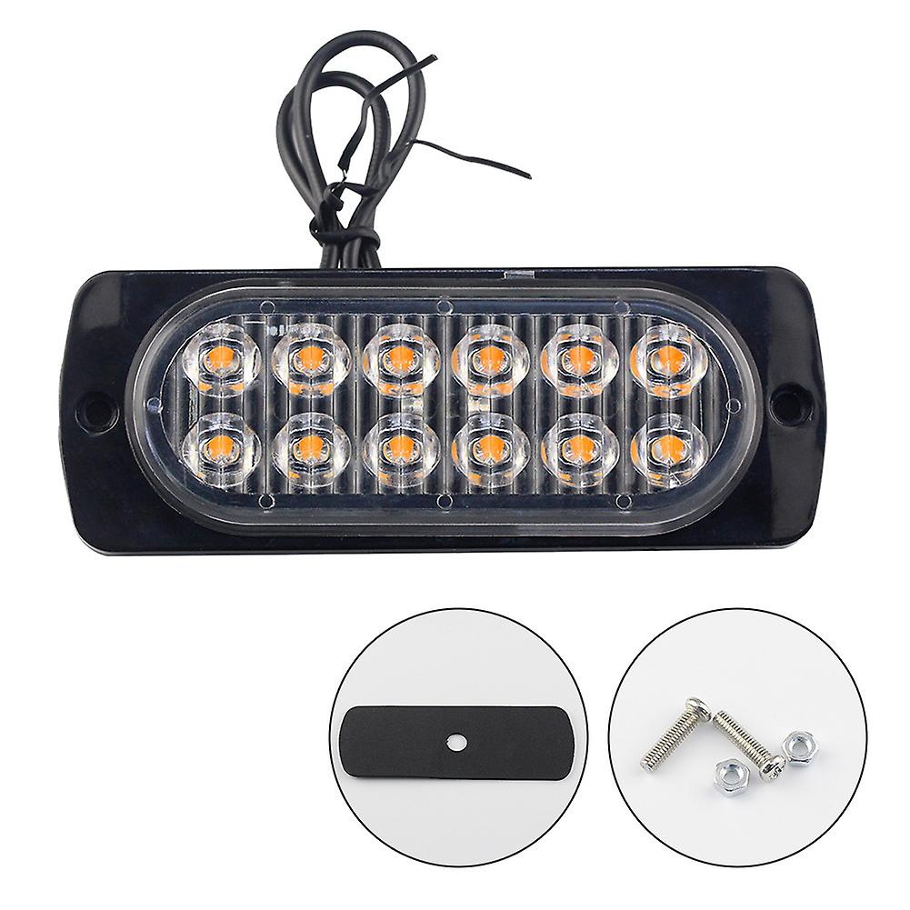 2pcs Led Warning Light Cheap Grille Emergency Lamp Lightbar Truck Car Beacon Lamp Amber Traffic Light 12v 24v Car Light Lighting