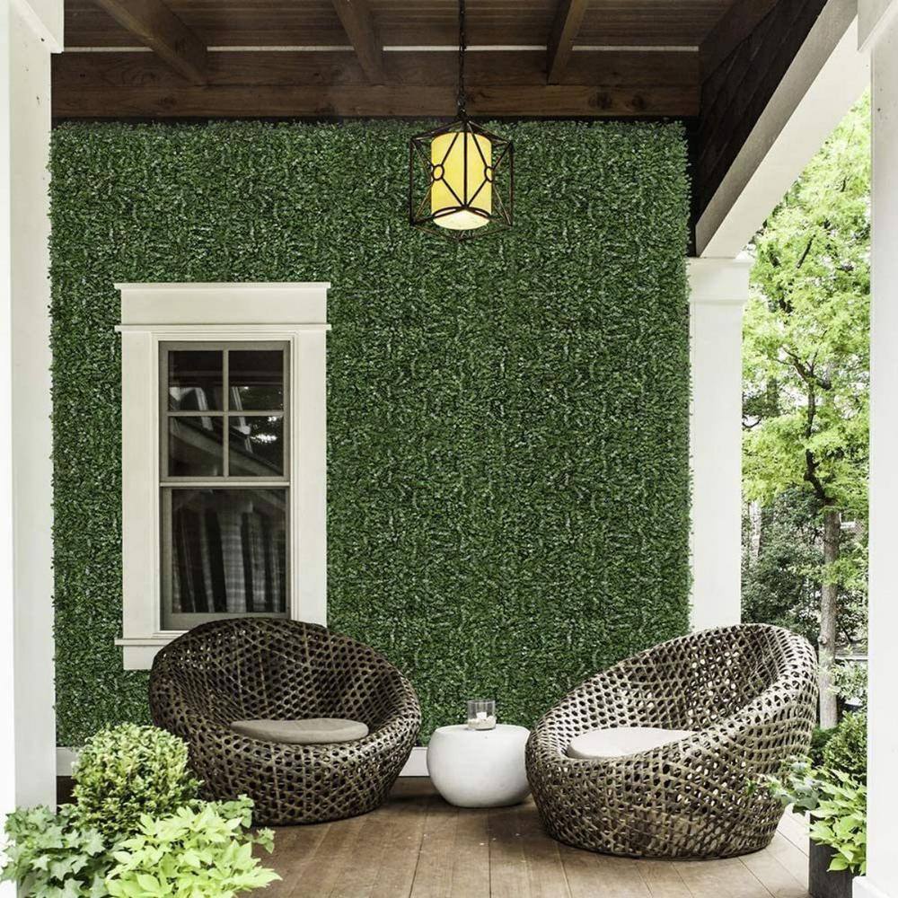 Cisvio Artificial Boxwood Panels Plant Faux Greenery Panels UV Protected Privary Screen Indoor Outdoor Garden Fence 6 Pieces D0102HSIPBV