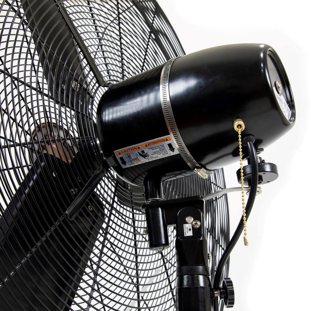 iLIVING Adjustable-Height 30 in. 8400 CFM 120-Volt 1.8 Amp Oscillating Pedestal Fan with Misting Kit ILG8P30M