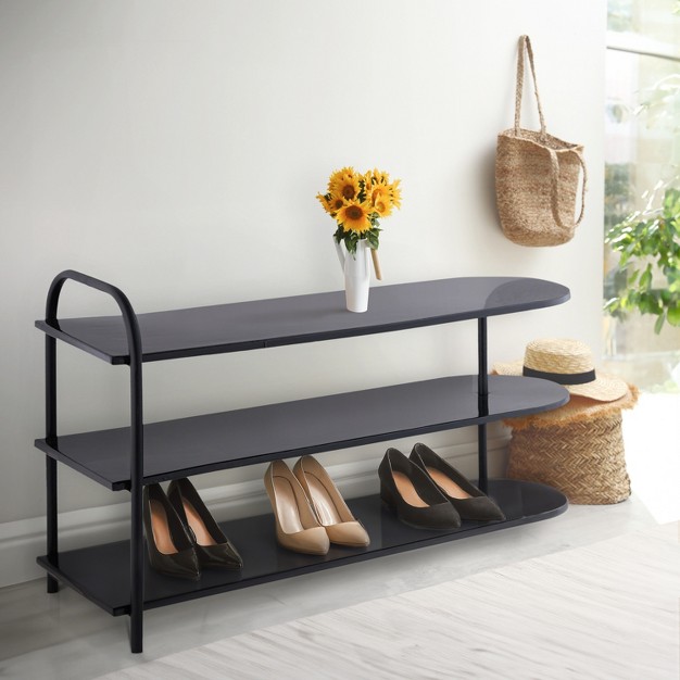 9 pair 3 tier Iron Curved Decker Shoe Rack