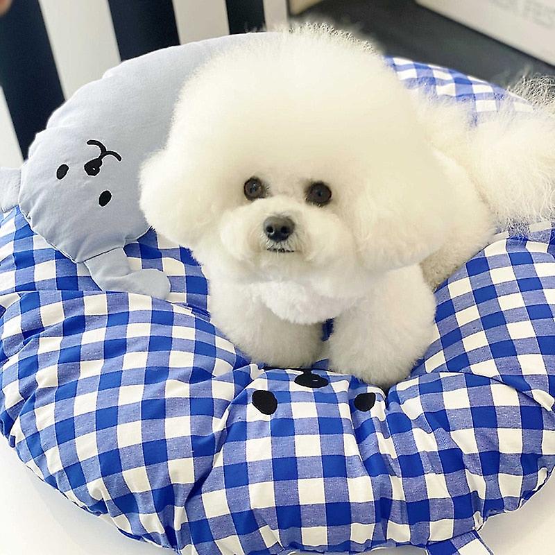 Cute plaid winter warm dog bed