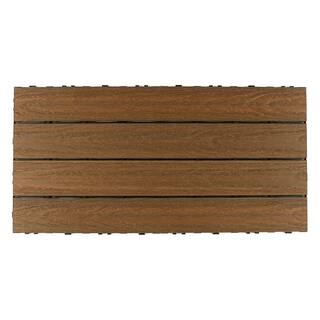 NewTechWood UltraShield Naturale 2 ft. x 1 ft. Quick Deck Outdoor Composite Deck Tile in Peruvian Teak (20 sq. ft. Per Box) US-QD-ZX-24-TK