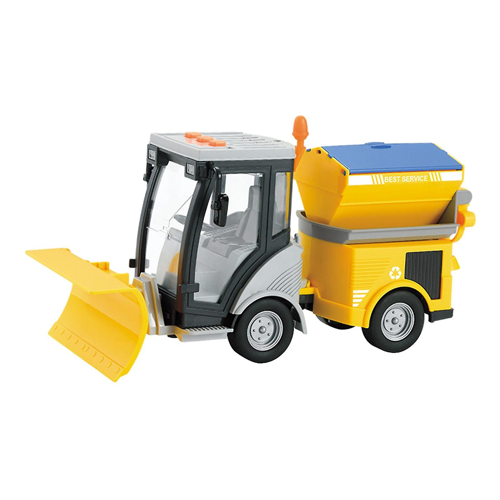 Street Sweeper Truck 1:16 Children Simulation Road Sweeper Toy Birthday Gift Yellow