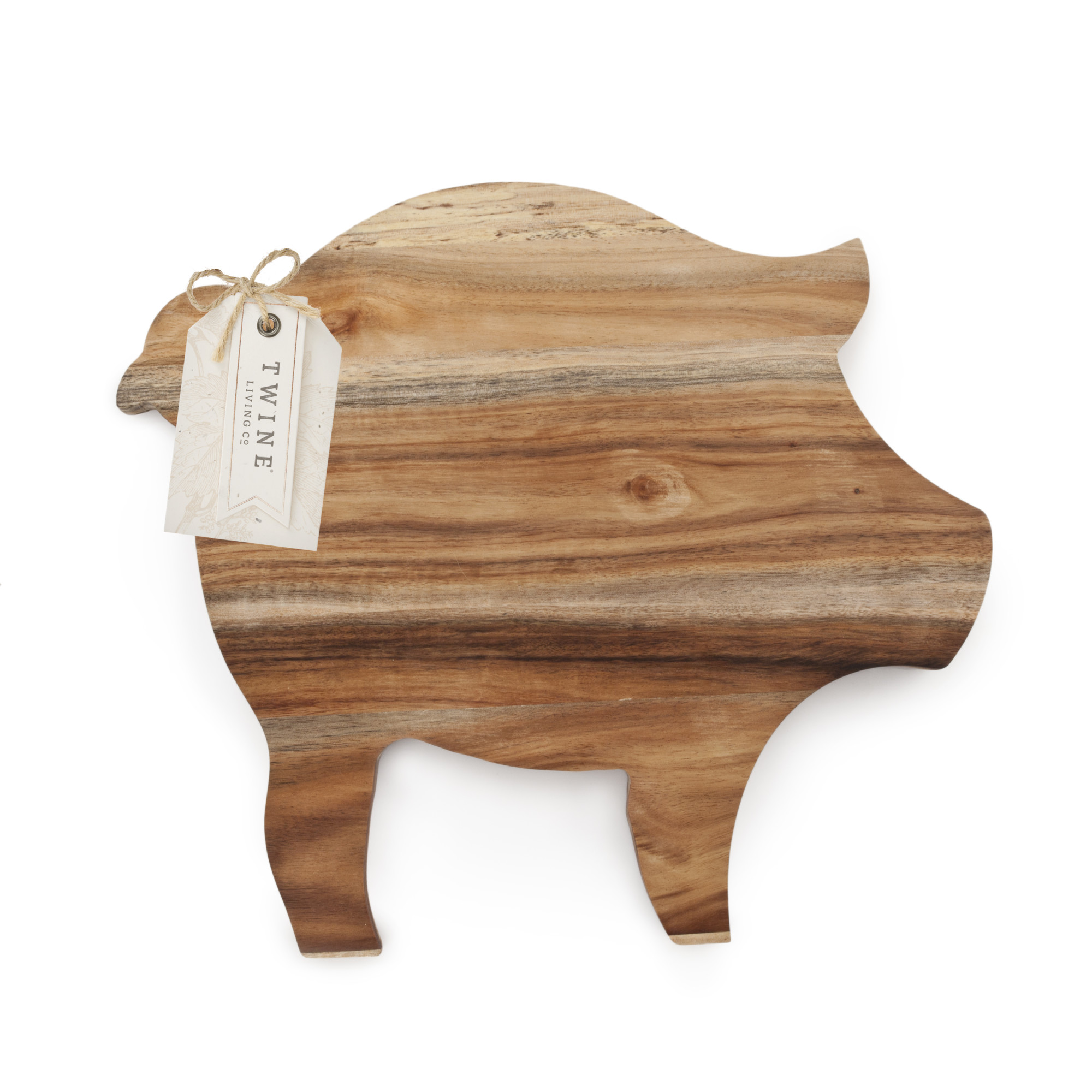 Twine Rustic Farmhouse Pig Acacia Wood Cheese Board in Natural Wood