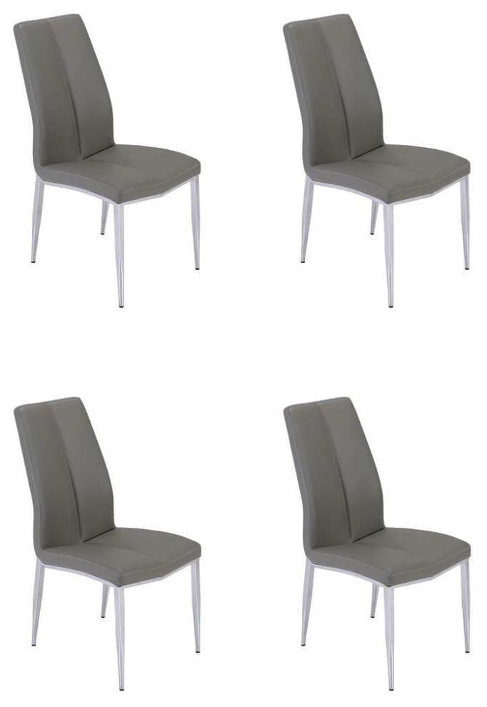 Curved Back Side Chair    Set Of 4  Gray   Contemporary   Dining Chairs   by BisonOffice  Houzz