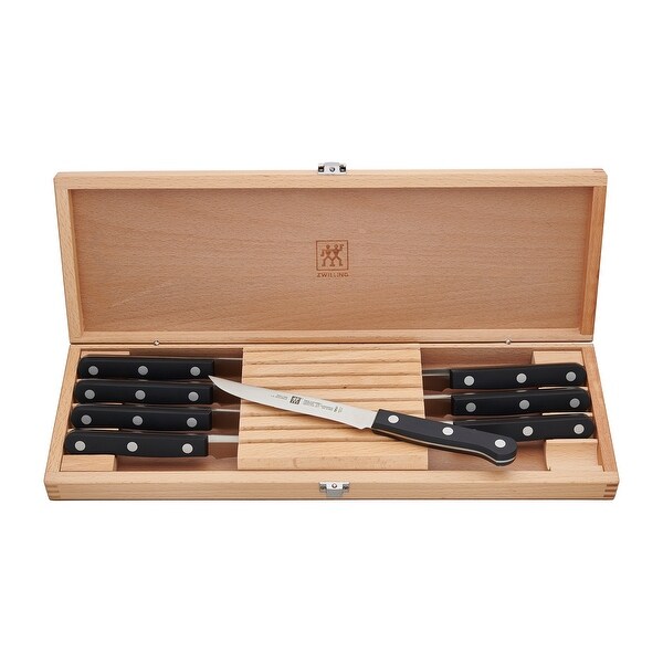 ZWILLING TWIN Gourmet Classic 8-pc Steak Knife Set with Wood Case - Stainless Steel