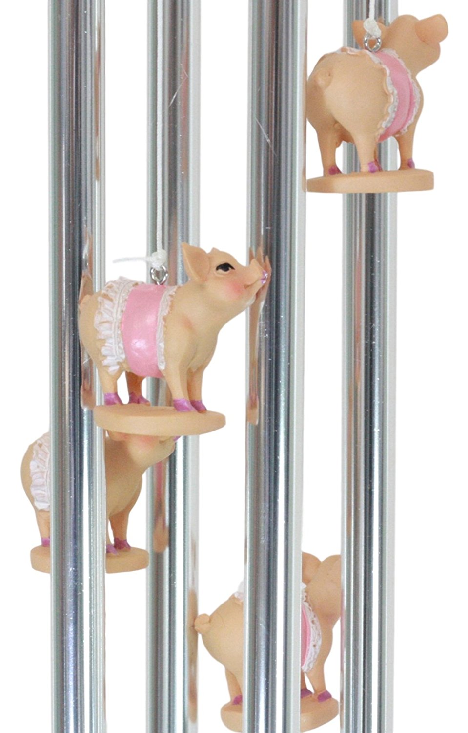 Ebros Mother Goose Nursery Rhymes Miss Piggy Pink Pig With Apron Wind Chime 21