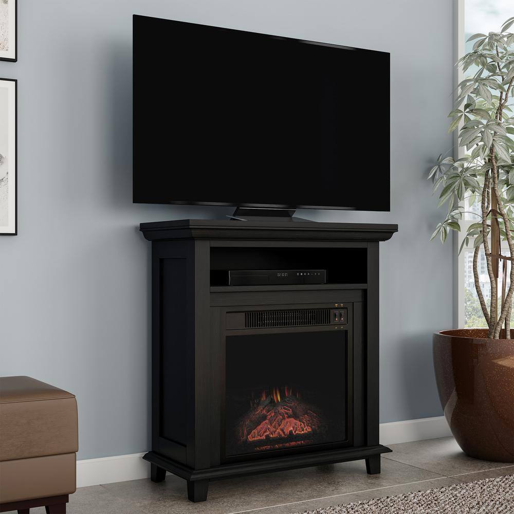 Northwest 32 in. Freestanding Electric Fireplace TV Stand in Black HW0200152