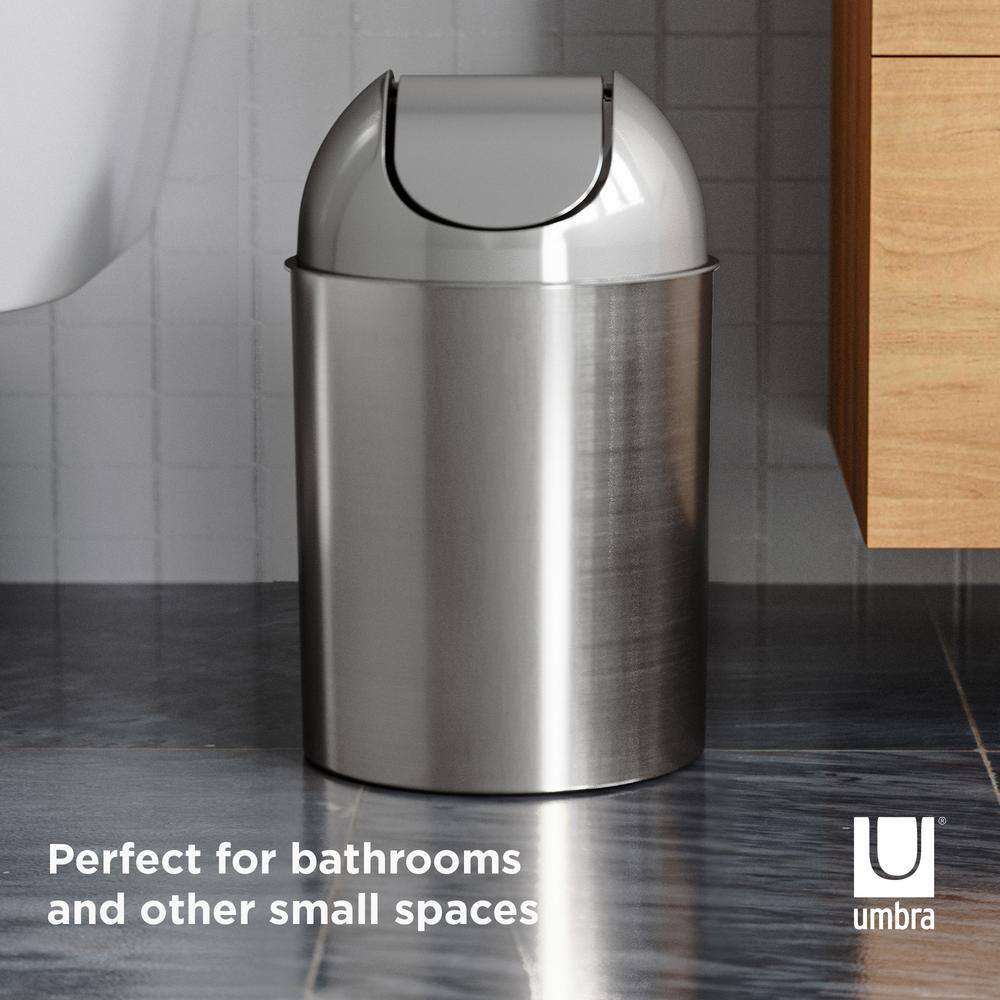 Umbra 2.5 Gal. Silver Mezzo Trash Can 082744-421