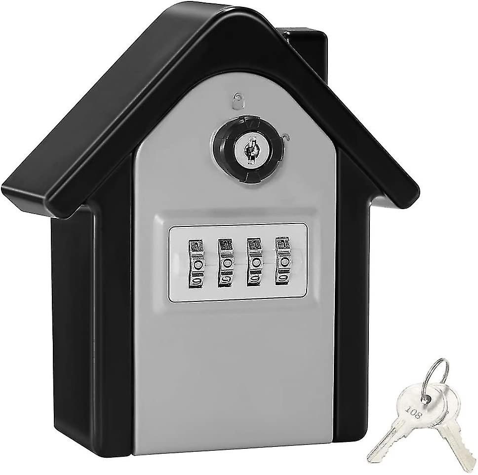 Key Safe Wall Mounted Key Box With Digital Code  Emergency Keys，xl Size Outdoor Key Safe  (silver)