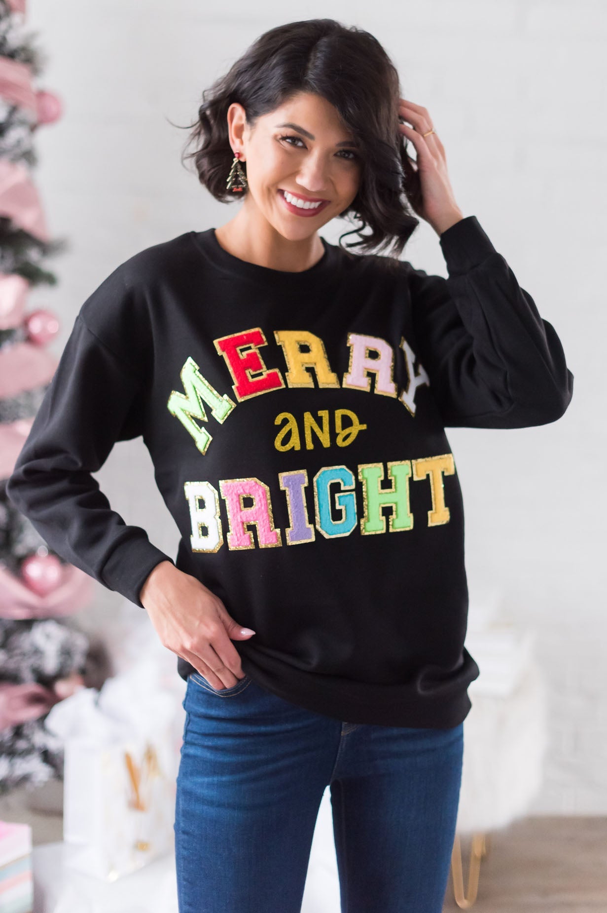 All Is Merry & Bright Modest Sweatshirt