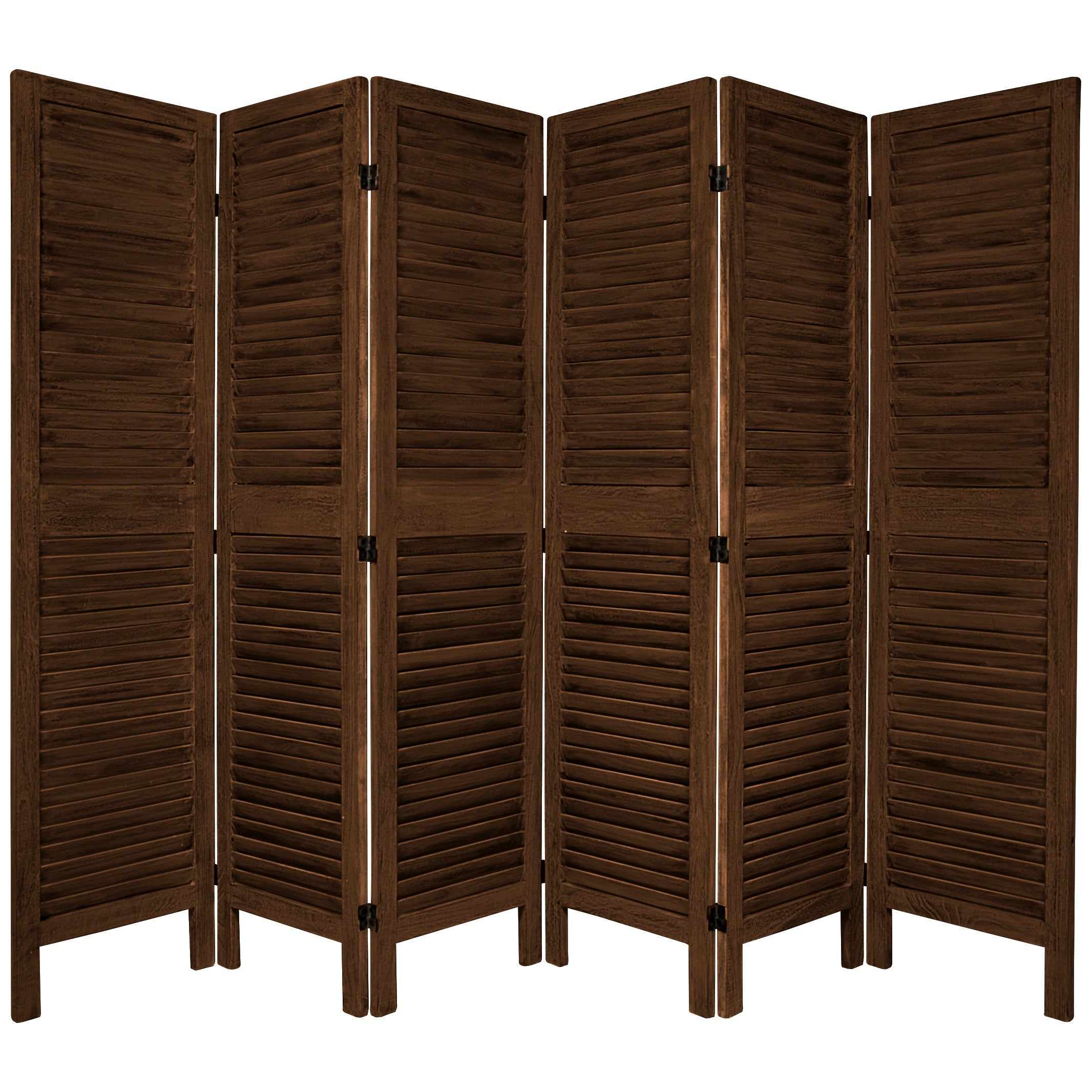 Oriental Furniture 5 1/2 ft. Tall Venetian Room Divider - Brown - 6 Panel