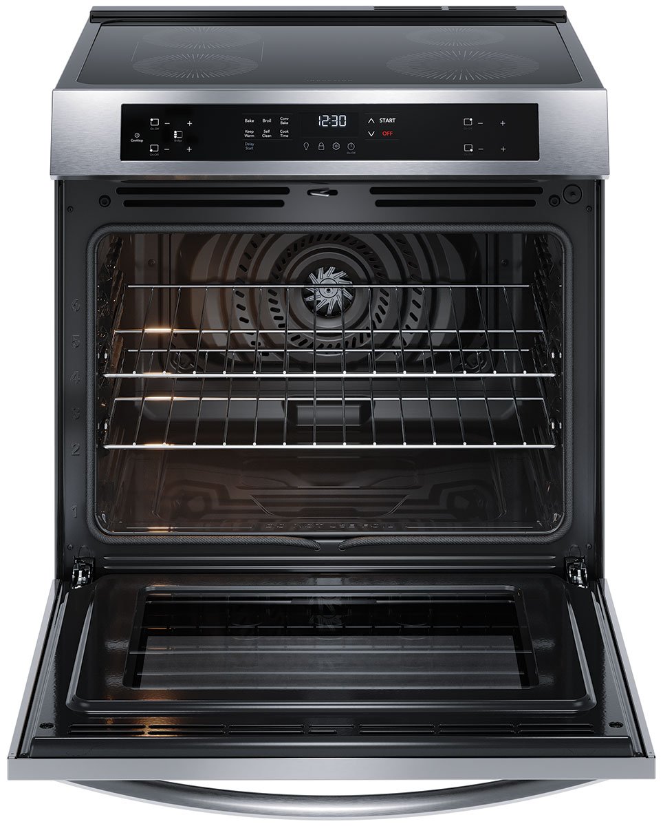 Frigidaire ADA 30-Inch Front Control Induction Range with Convection Bake in Stainless Steel