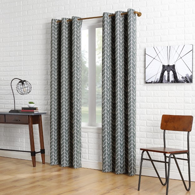 Kenwood Chevron Blackout Grommet Top Curtain Panel Sun Zero