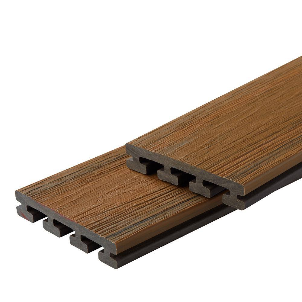 FORTRESS Infinity IS 1 in. x 6 in. x 8 ft. Oasis Palm Brown Composite Grooved Deck Boards (2-Pack) 241060810