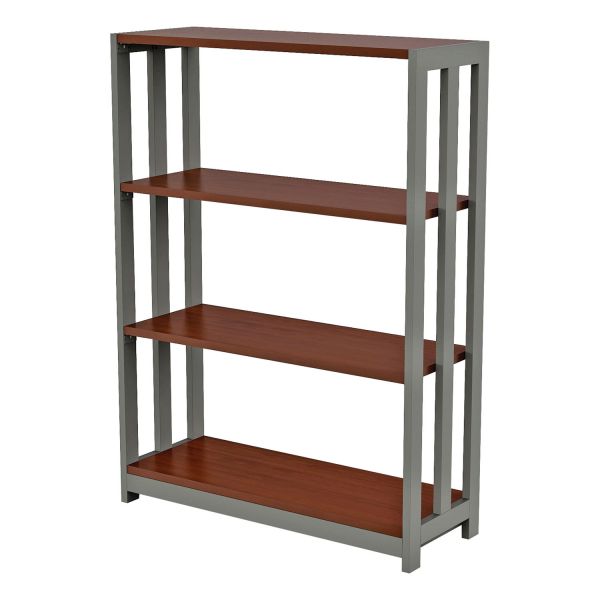 Linea Italia Trento Line Bookcase， Three-Shelf， 31.5w x 11.5d x 43.25h， Cherry