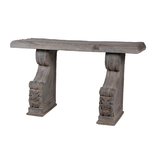 AandB Home Grey Stone Scroll Motif Table