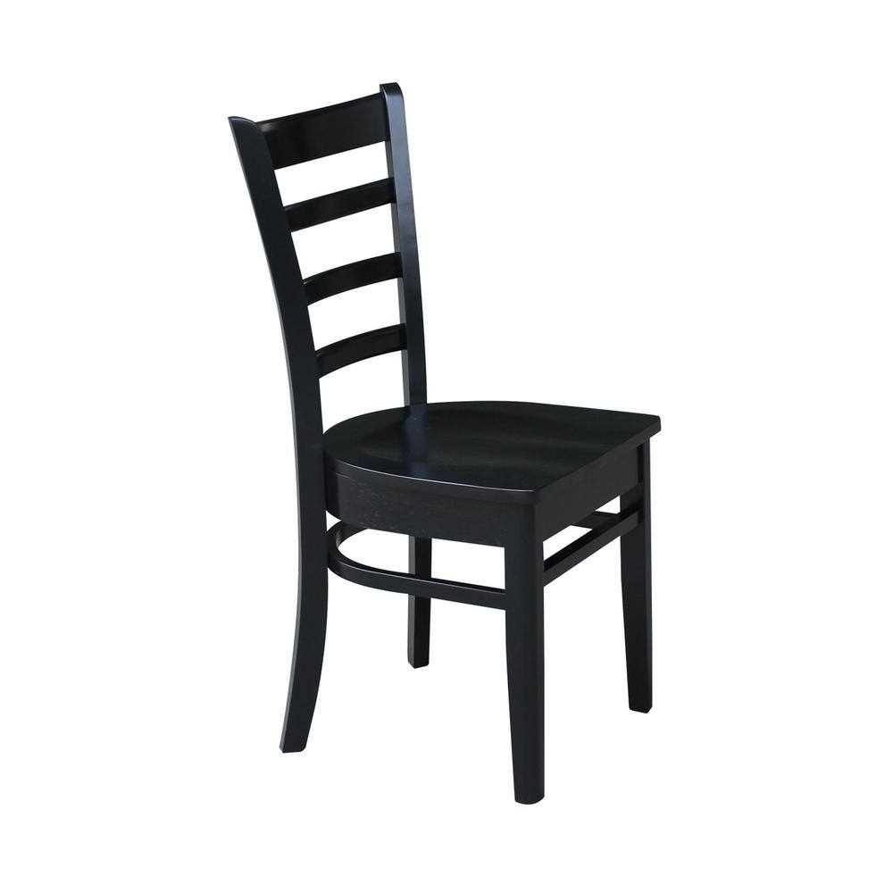 International Concepts Emily Black Wood Dining Chair (Set of 2) C46-617P