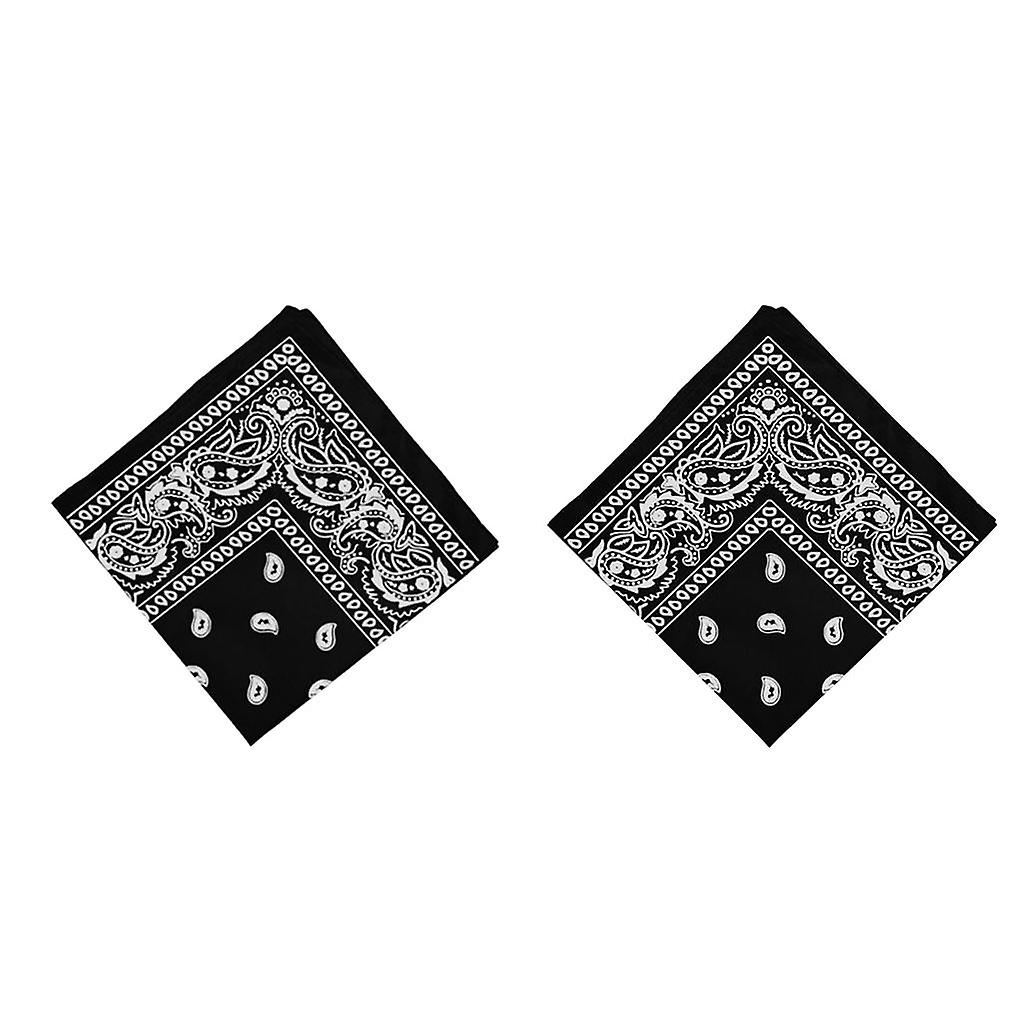 2x Women Men 100% Cotton Paisley Print Paisley Bandana Head Wrap Hair Band