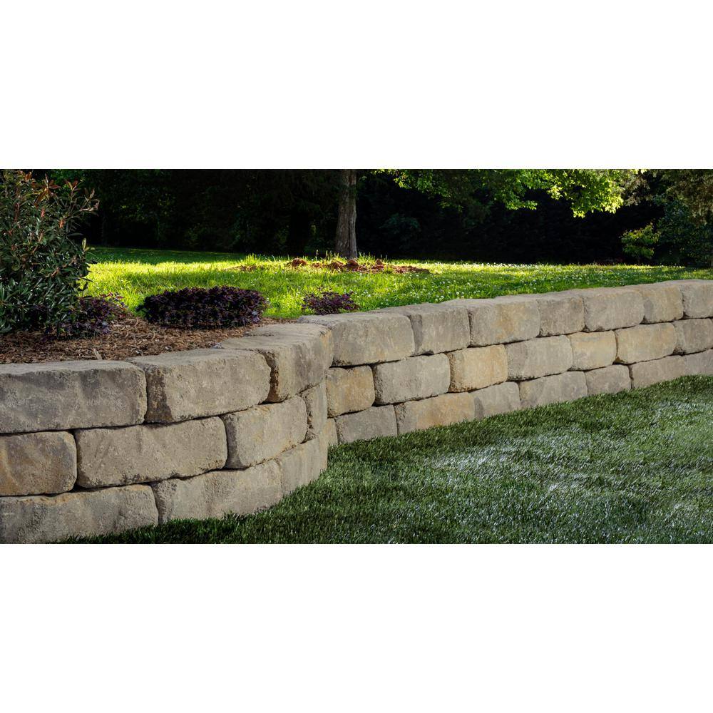 Oldcastle Beltis 4 in. x 11 in. x 6 in. Tan Charcoal Concrete Retaining Wall Block Pallet (140-PiecesPallet) 16253217