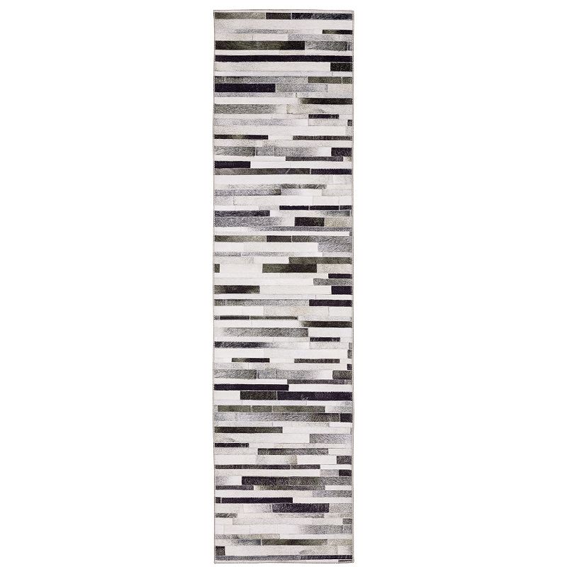 StyleHaven Markus Modern Layered Blocks Faux Hide Area Rug