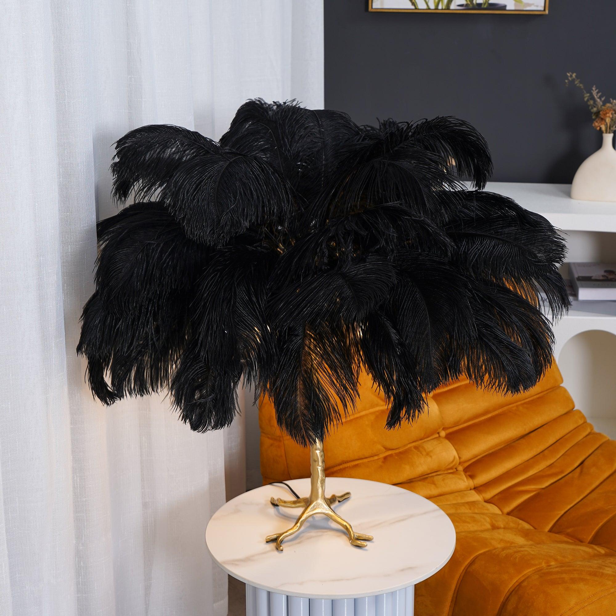 Ostrich Feather Table Lamp