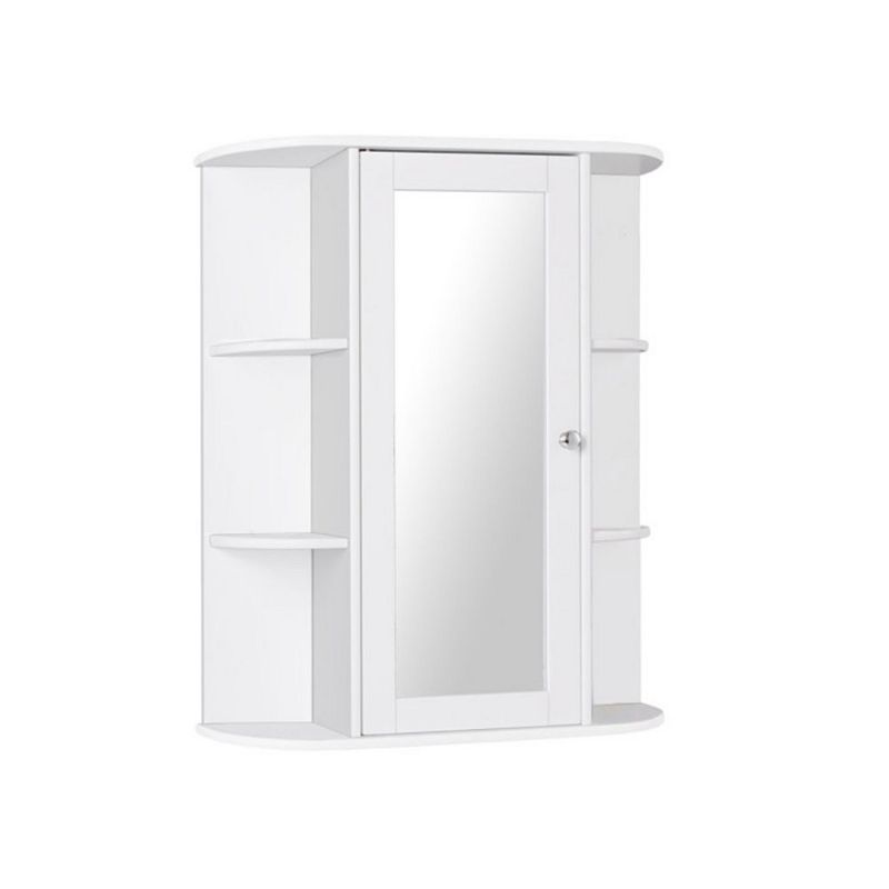 Hivago Bathroom Cabinet Single Door Shelves Wall Mount Cabinet