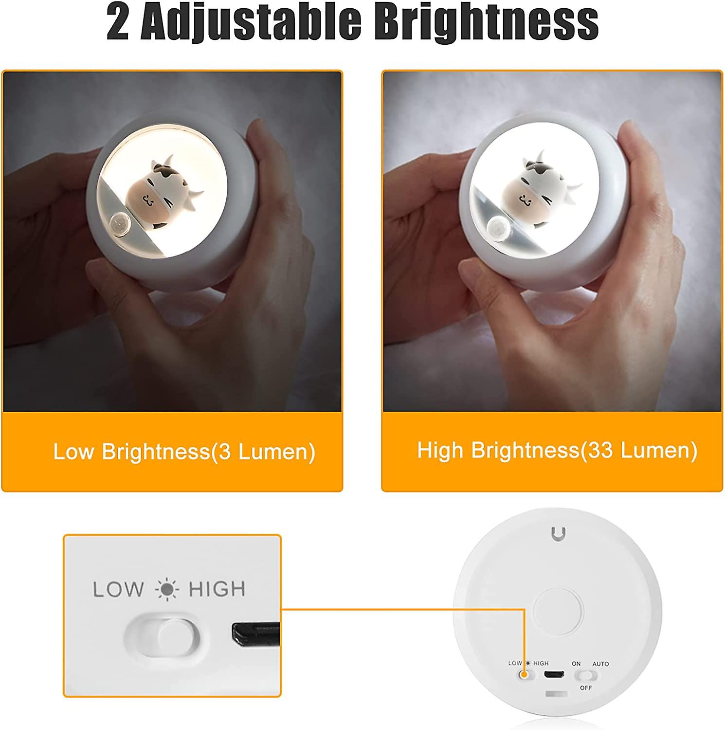 Liangnv Rechargeable Night Light Motion Sensor Led Kids Night Lights For Bedroom Bathroom Dimmable Baby Animal Magnetic Nightlights For Nursery Table