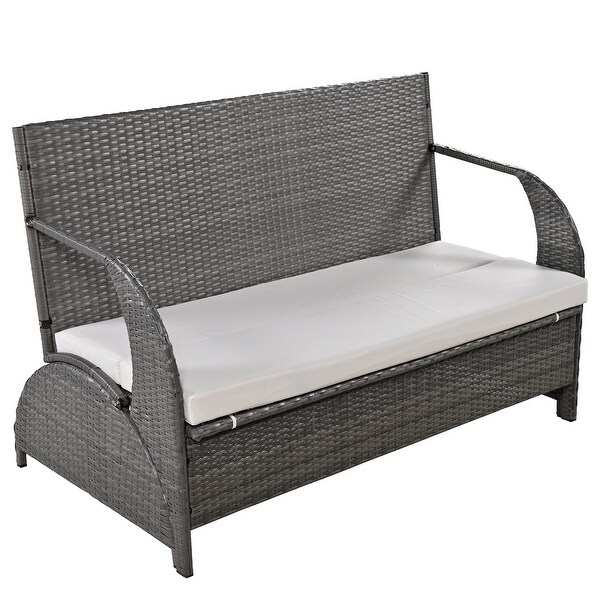 Roomfitters Versatile Outdoor Loveseat Converts to Four Seats and a Table，Durable Design，Ideal for Gardens，Lawns，Patio