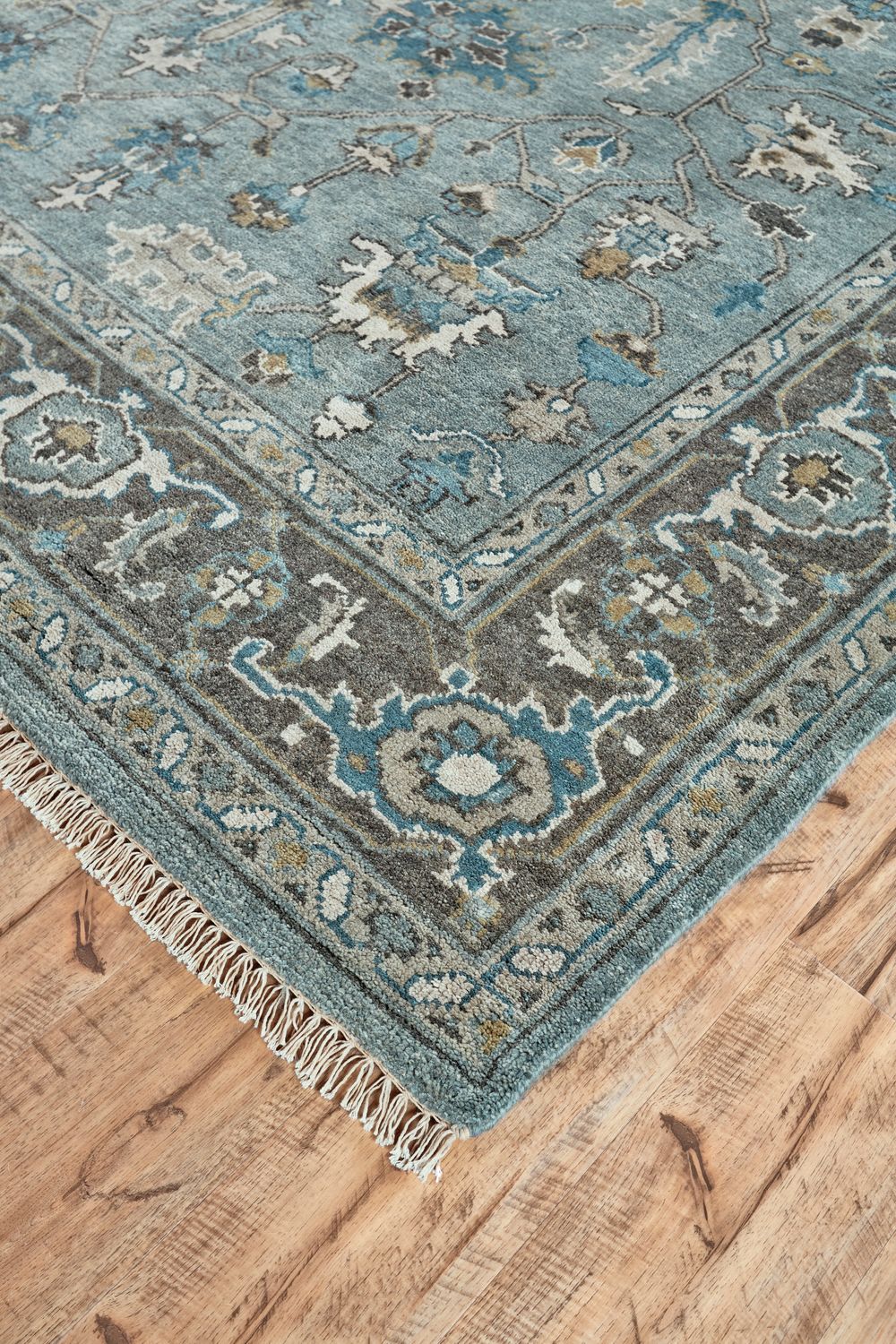 Alden Hand Knotted Blue and Gray Rug by BD Fine