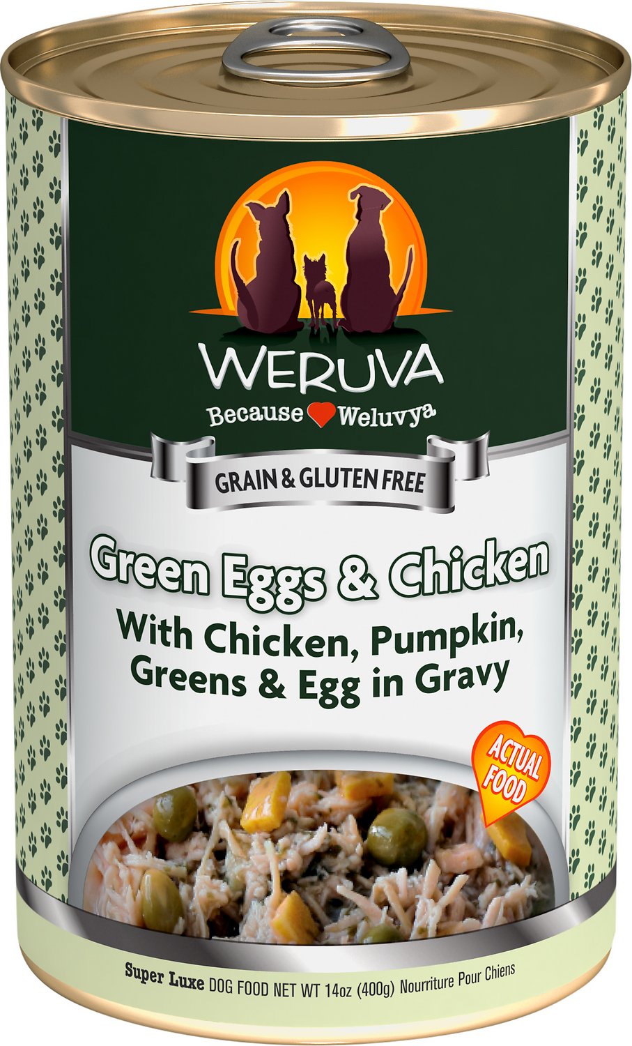 Weruva Green Eggs and Chicken With Chicken， Egg， and Greens In Gravy Grain