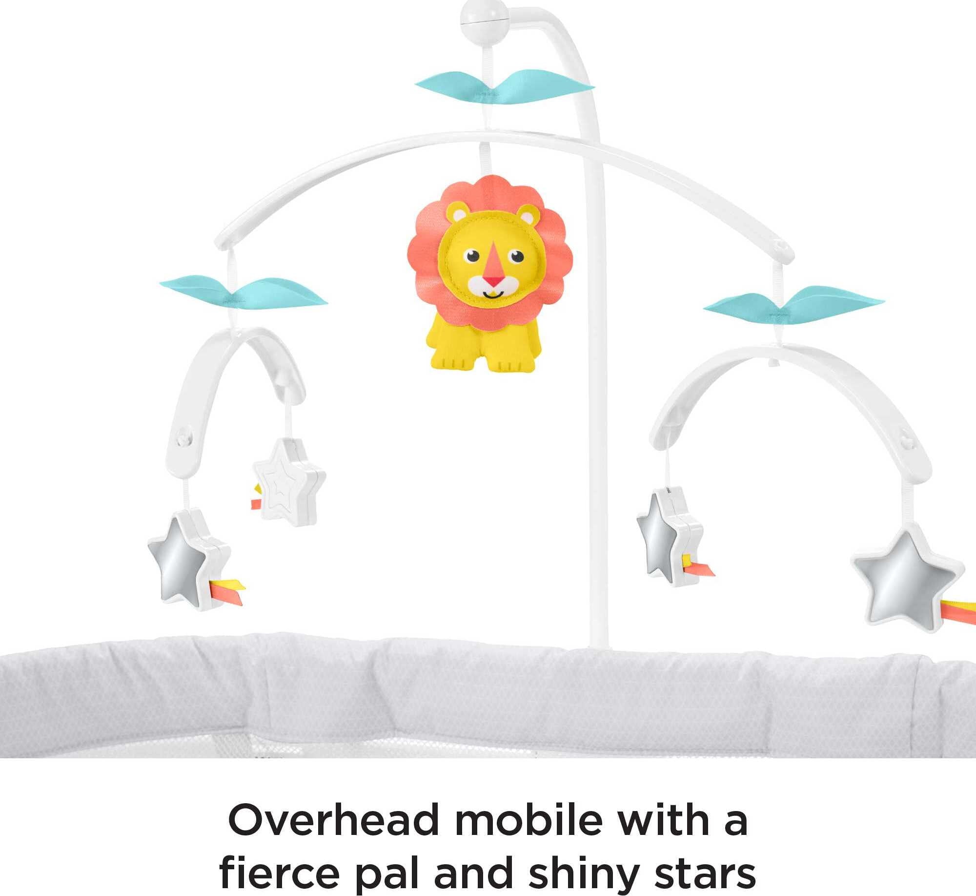 Fisher-Price Soothing Motions Bassinet for Baby with Lights Music & Vibrations, Windmill