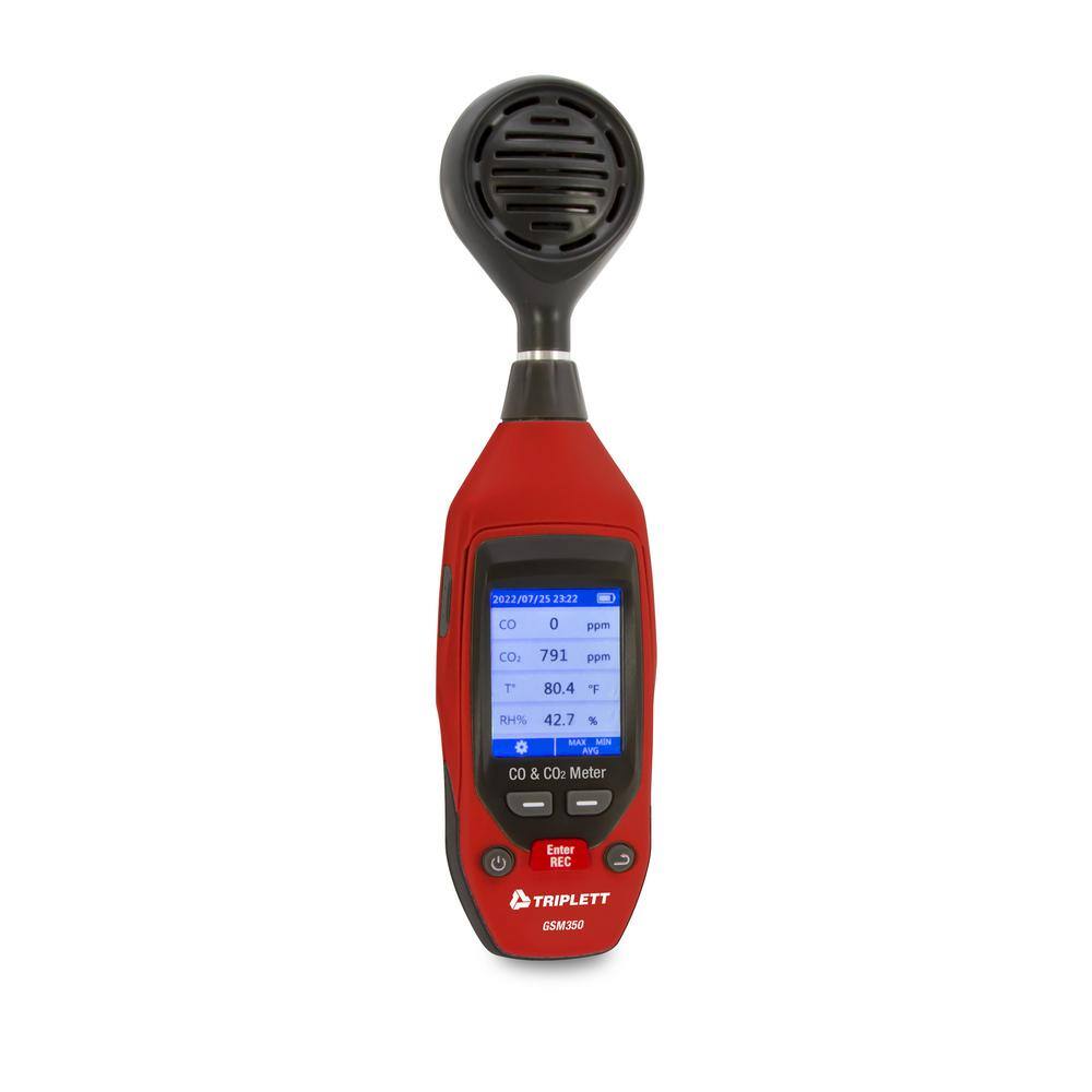 TRIPLETT Carbon MonoxideCarbon Dioxide IAQ Meter with Memory GSM350