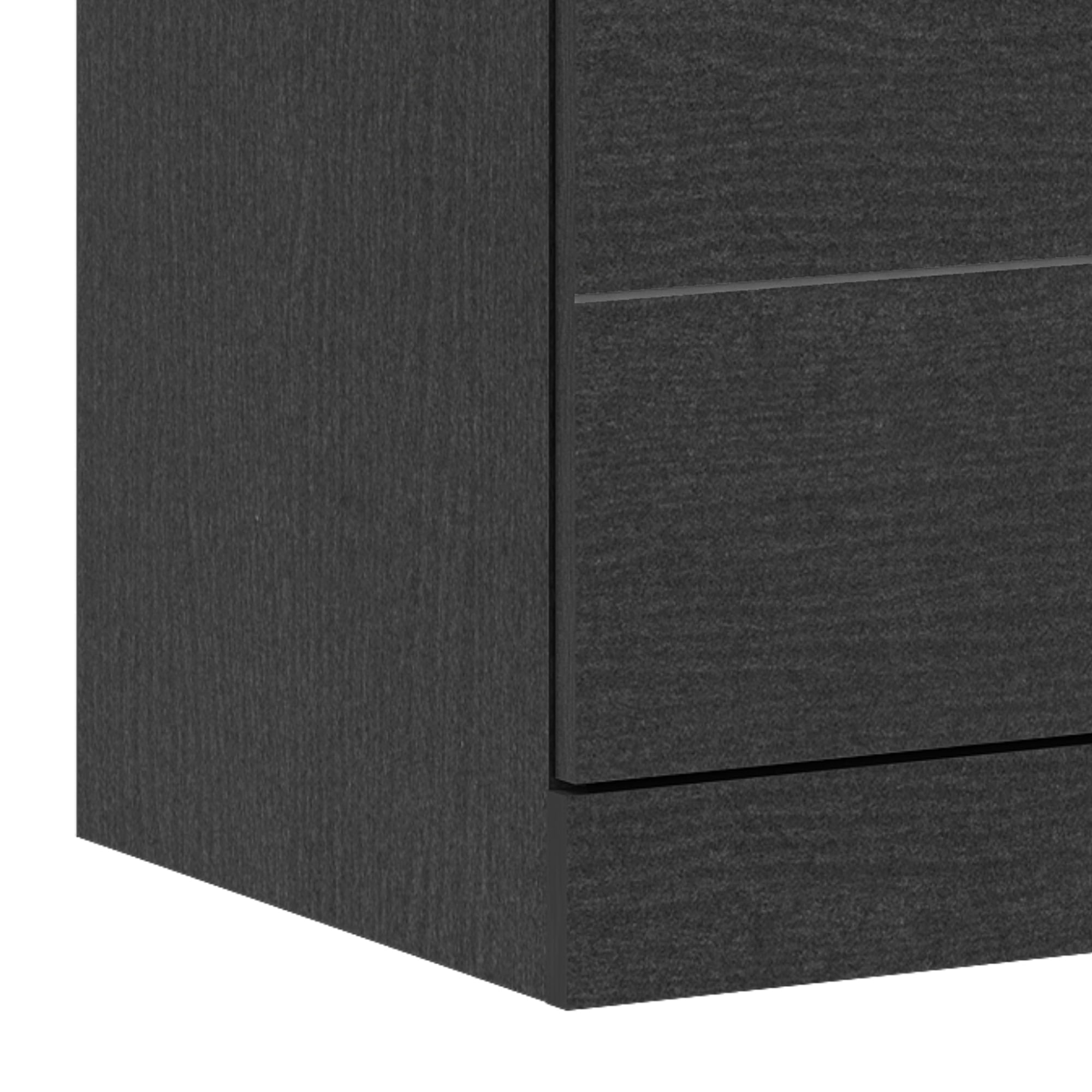 Brindle Rectangular Nightstands with USB and Storage, Set of 2, Black Oak