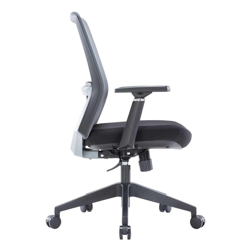 LeisureMod Ingram Modern Office Task Chair with Adjustable Armrests