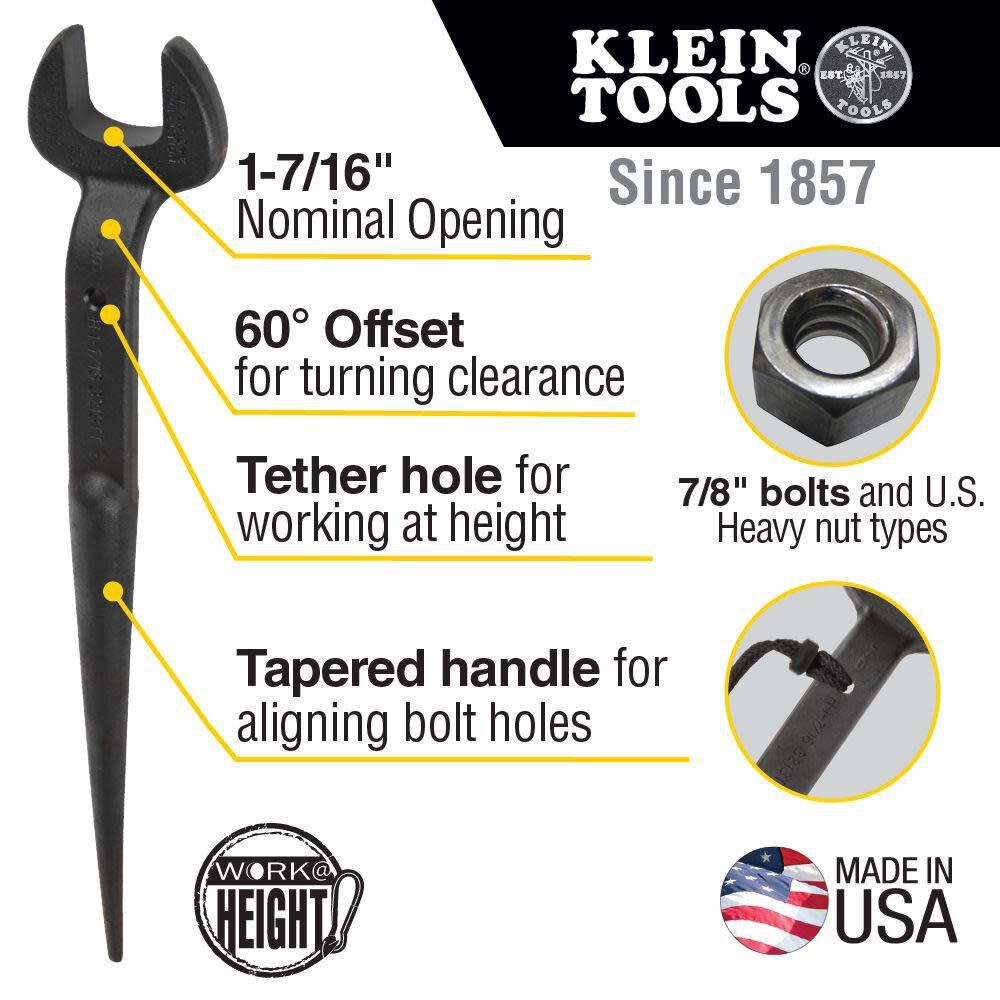 Klein Tools Spud Wrench with Hole 1-7/16